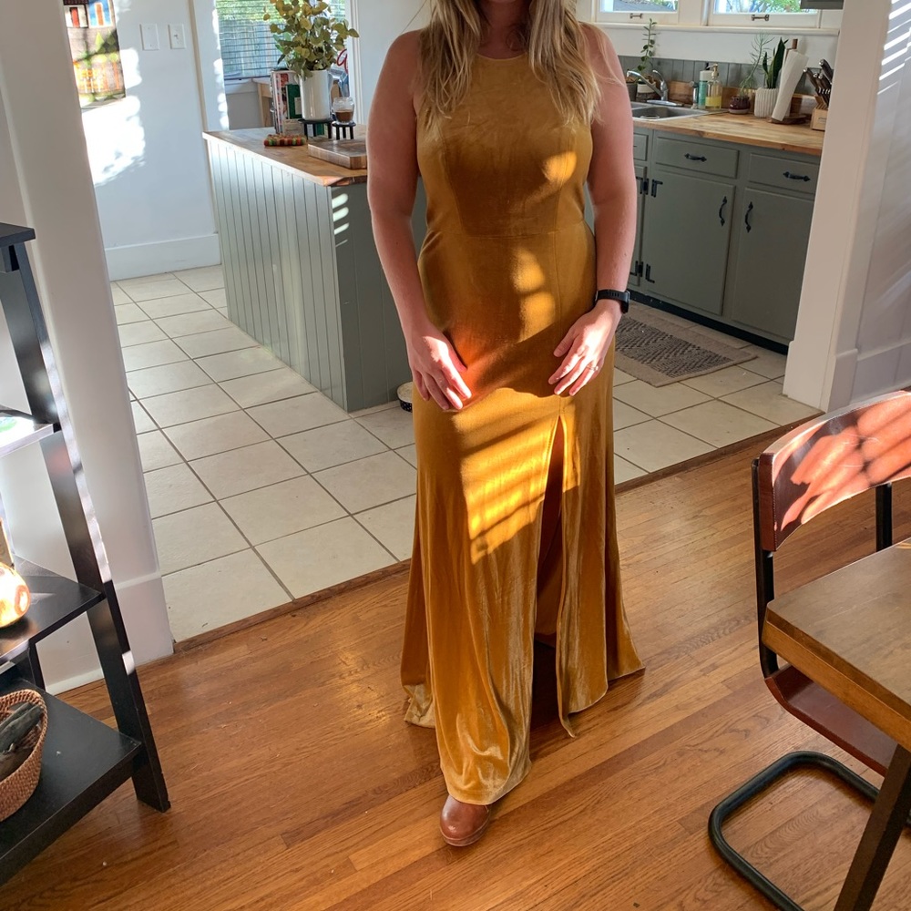 Jenny Yoo bridesmaids dress in Marigold